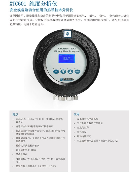 XTC601 純度分析儀